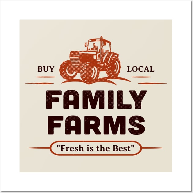 Buy Local Market Tractor Farmers Small Family Farms Retro Wall Art by Pine Hill Goods